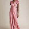 Delphine Satin Maxi Dress Pink -Ghost Fashion Store DF46CA H50 26493 650px 964px