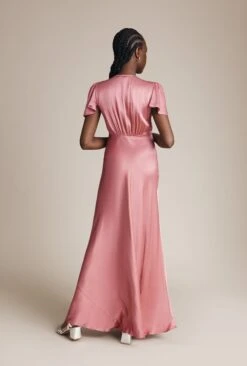 Delphine Satin Maxi Dress Pink -Ghost Fashion Store DF46CA H50 26494 650px 964px