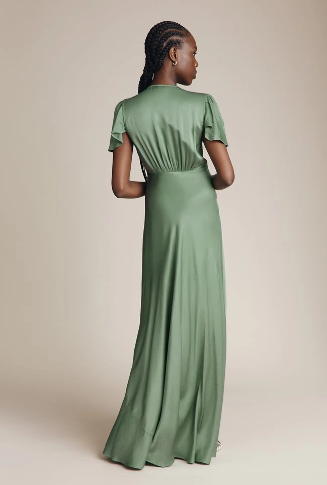 Delphine Satin Maxi Dress Soft Green 6 Delphine Satin Maxi Dress Soft Green - Image 4