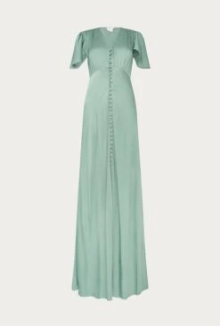 Delphine Satin Maxi Dress Soft Green 12 Delphine Satin Maxi Dress Soft Green -Ghost Fashion Store DF46CA J61 26502 650px 964px