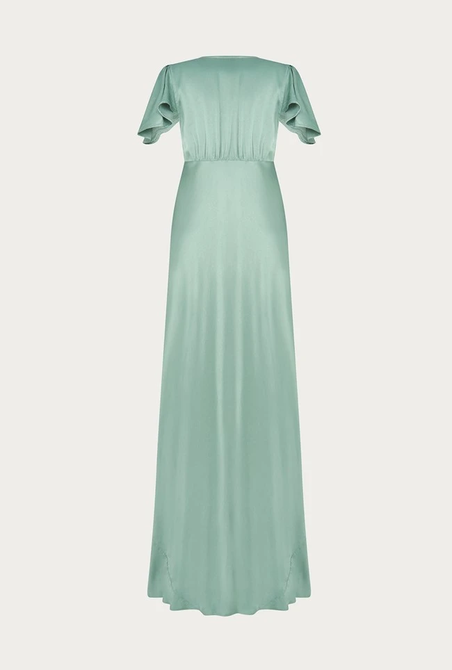 Delphine Satin Maxi Dress Soft Green 8 Delphine Satin Maxi Dress Soft Green - Image 6