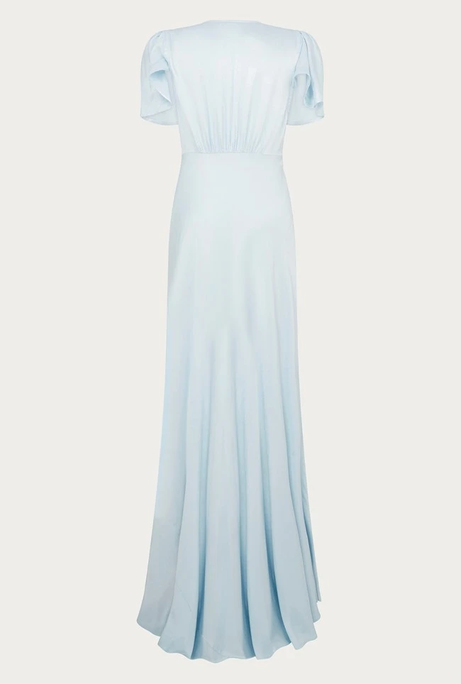Delphine Satin Maxi Dress Pale Blue 8 Delphine Satin Maxi Dress Pale Blue - Image 6