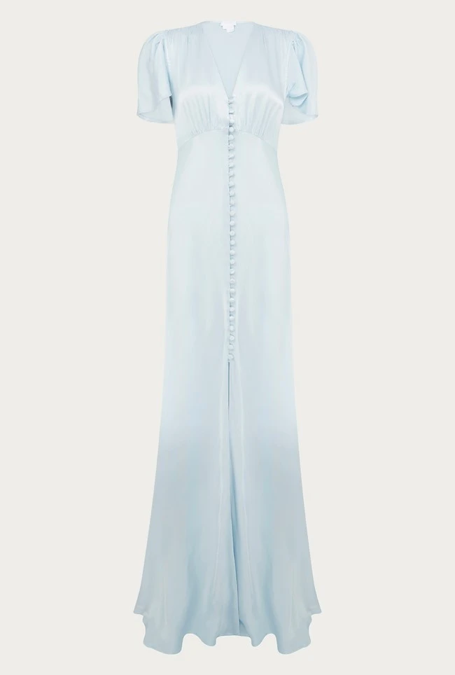 Delphine Satin Maxi Dress Pale Blue 7 Delphine Satin Maxi Dress Pale Blue - Image 5