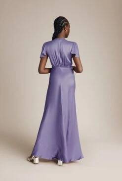 Delphine Satin Maxi Dress Violet -Ghost Fashion Store DF46CA L02 26507 650px 964px