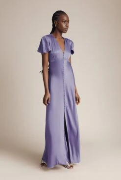 Delphine Satin Maxi Dress Violet -Ghost Fashion Store DF46CA L02 26509 650px 964px