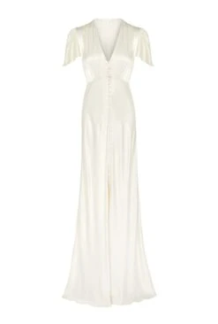 Delphine Satin Maxi Dress Ivory -Ghost Fashion Store DF46CA M12 21867 650px 964px