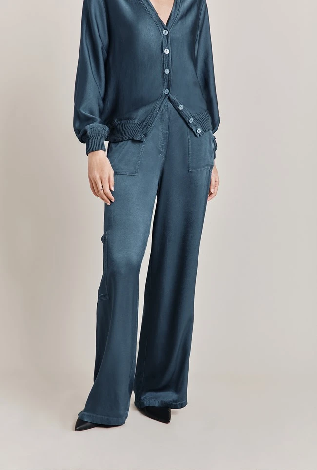 Mia Satin Bomber Jacket Dark Denim 5 Mia Satin Bomber Jacket Dark Denim - Image 3