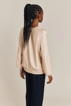 Mia Satin Bomber Jacket Stone 18 Mia Satin Bomber Jacket Stone -Ghost Fashion Store J06G001 N04 26939 650px 964px