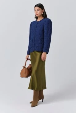 Zara Quilted Crepe Embroidered Button Through Jacket -Ghost Fashion Store J10G001 Z90 33771 650px 964px