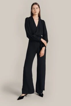 Olivia Crepe Wide Leg Jumpsuit Black