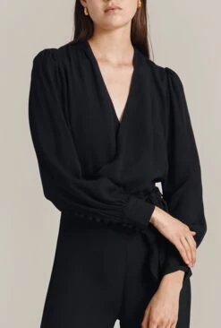 Olivia Crepe Wide Leg Jumpsuit Black -Ghost Fashion Store O07G002 A01 29564 650px 964px