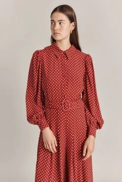 Flora Crepe Jumpsuit Red Spot -Ghost Fashion Store O07G003 Z78 29323 650px 964px