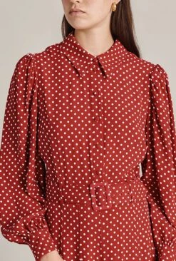 Flora Crepe Jumpsuit Red Spot -Ghost Fashion Store O07G003 Z78 29584 650px 964px