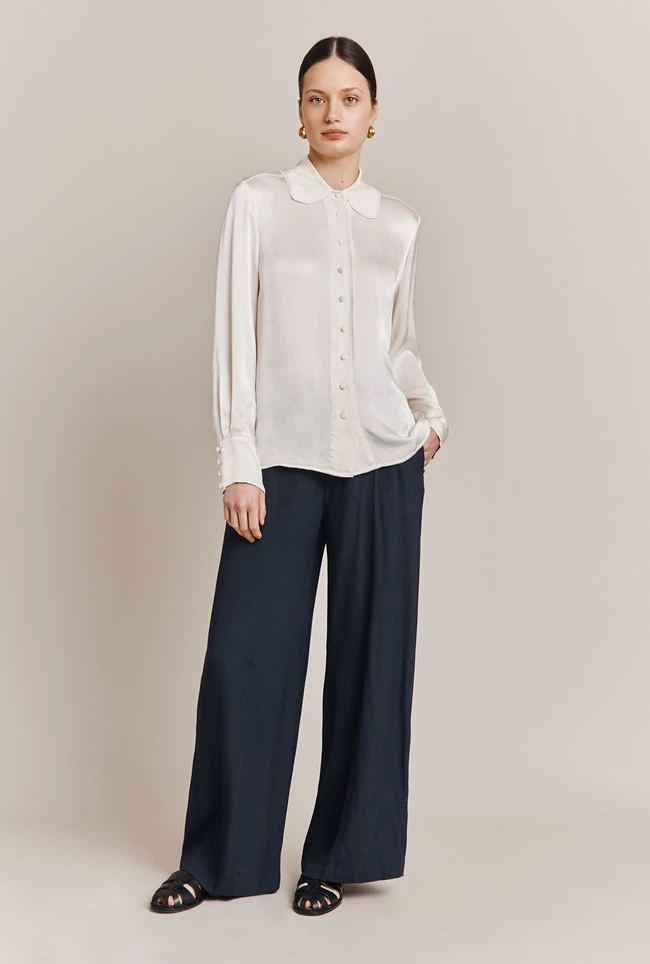 Penny Wide Leg Trousers Navy 4 Penny Wide Leg Trousers Navy - Image 2