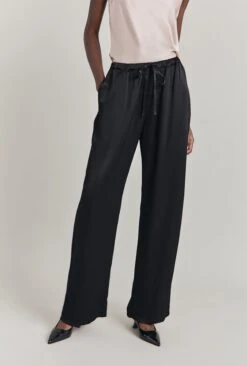 Imogen Satin Wide Leg Trouser Black -Ghost Fashion Store P06G003A A01 29919 650px 964px