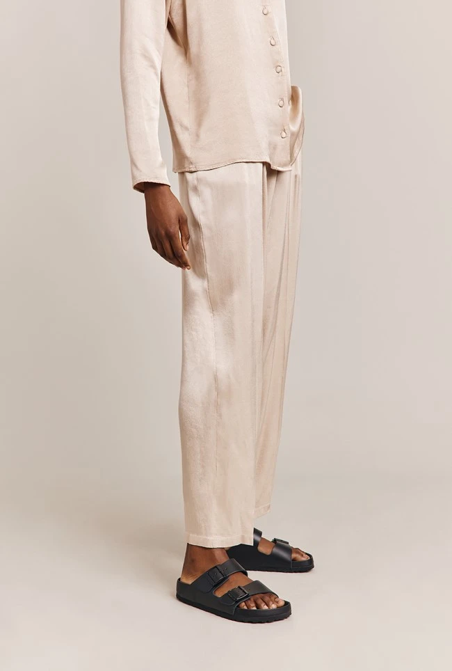 Ella Satin Trouser Stone 3 Ella Satin Trouser Stone