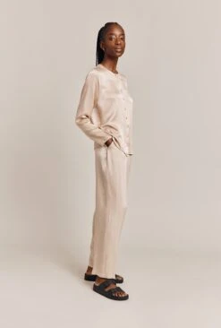 Ella Satin Trouser Stone 9 Ella Satin Trouser Stone -Ghost Fashion Store P06G004A N04 26759 650px 964px