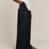 Aurora Satin Cargo Trousers Black -Ghost Fashion Store P06G005 A01 26769 650px 964px