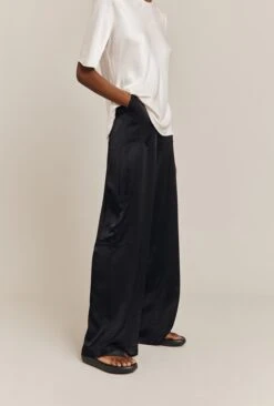 Aurora Satin Cargo Trousers Black -Ghost Fashion Store P06G005 A01 26770 650px 964px