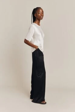 Aurora Satin Cargo Trousers Black -Ghost Fashion Store P06G005 A01 26773 650px 964px