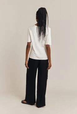 Aurora Satin Cargo Trousers Black -Ghost Fashion Store P06G005 A01 26774 650px 964px