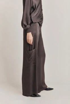 Aurora Satin Cargo Trousers Dark Charcoal -Ghost Fashion Store P06G005 B21 28547 650px 964px