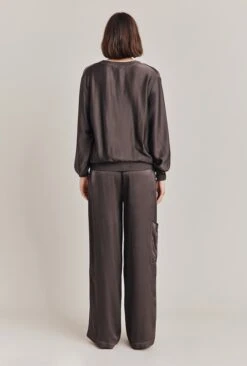 Aurora Satin Cargo Trousers Dark Charcoal -Ghost Fashion Store P06G005 B21 28550 650px 964px