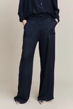 Aurora Satin Cargo Trousers Navy -Ghost Fashion Store P06G005 K10 26588 650px 964px
