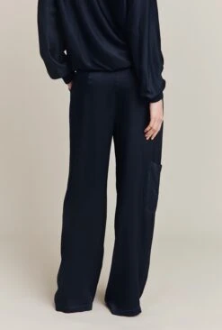 Aurora Satin Cargo Trousers Navy -Ghost Fashion Store P06G005 K10 26589 650px 964px