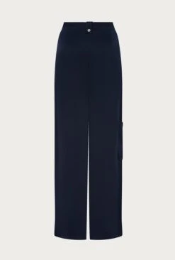 Aurora Satin Cargo Trousers Navy -Ghost Fashion Store P06G005 K10 27147 650px 964px