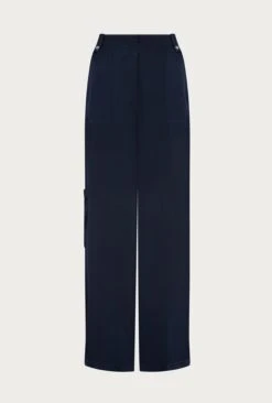Aurora Satin Cargo Trousers Navy -Ghost Fashion Store P06G005 K10 27148 650px 964px