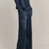 Aurora Satin Cargo Trousers Navy 1 Aurora Satin Cargo Trousers Navy -Ghost Fashion Store P06G005 K10 29928 650px 964px