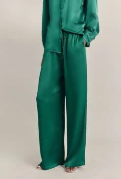 Sylvia Satin Trouser Green -Ghost Fashion Store P07G010 J30 29739 650px 964px