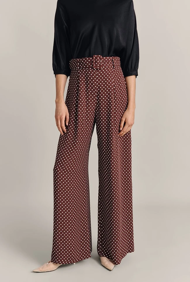 Clara Crepe Palazzo Trousers Delores Spot 5 Clara Crepe Palazzo Trousers Delores Spot - Image 3