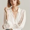 Ayla Crepe Blouse Ivory 1 Ayla Crepe Blouse Ivory -Ghost Fashion Store Q05G005 M12 25253 650px 964px