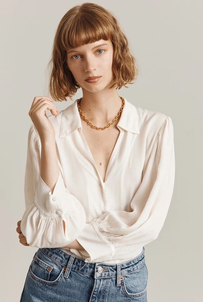 Ayla Crepe Blouse Ivory 3 Ayla Crepe Blouse Ivory