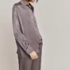 Ellie Satin Shirt Grey
