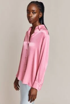 Ellie Satin Shirt Pink