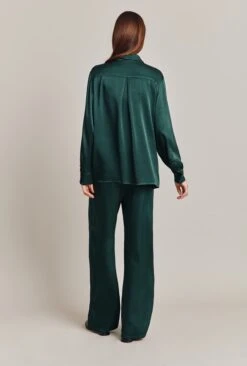 Ellie Satin Shirt Dark Green -Ghost Fashion Store Q06G007A J13 28585 650px 964px