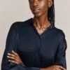Ellie Satin Shirt Navy -Ghost Fashion Store Q06G007A K10 26907 650px 964px
