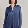 Ellie Satin Shirt Dark Blue 2 Ellie Satin Shirt Dark Blue -Ghost Fashion Store Q06G007A K74 28579 650px 964px