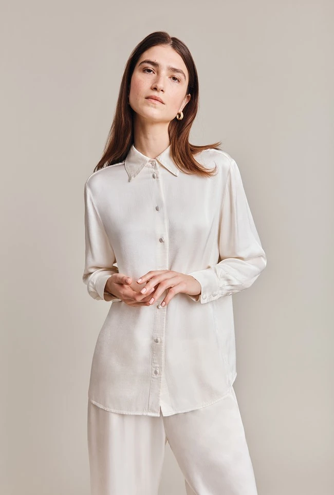 Ellie Satin Shirt Ivory 3 Ellie Satin Shirt Ivory