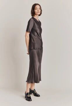 Ivy Satin Top Dark Charcoal -Ghost Fashion Store Q06G008A B21 28616 650px 964px