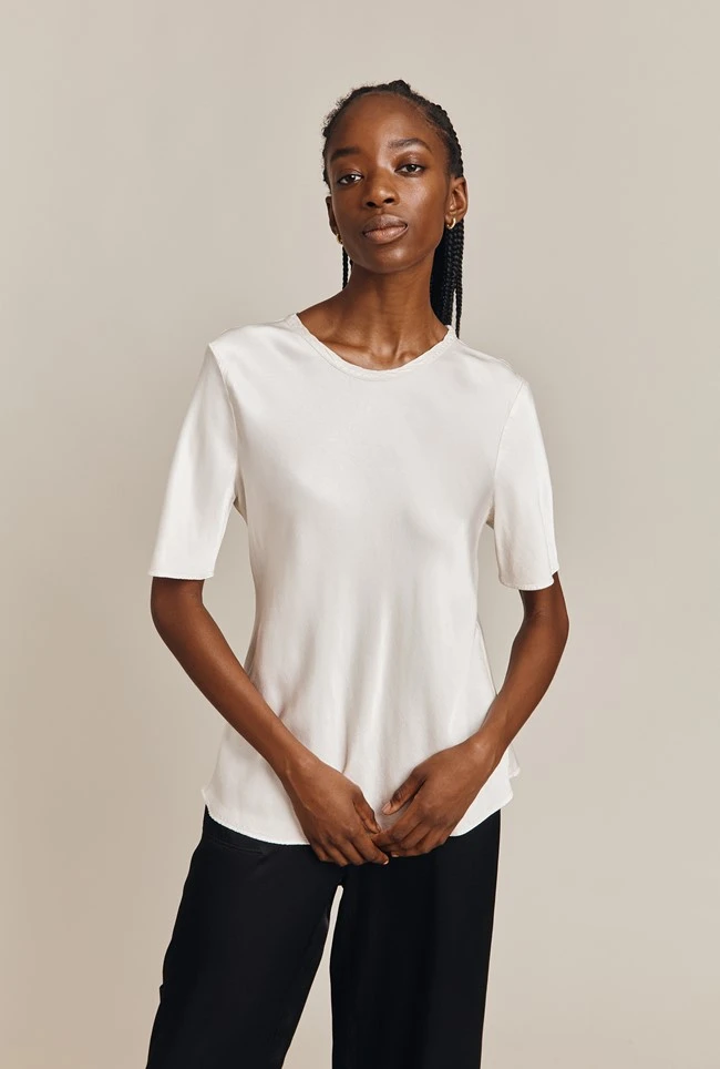 Ivy Satin Top Ivory 6 Ivy Satin Top Ivory - Image 4