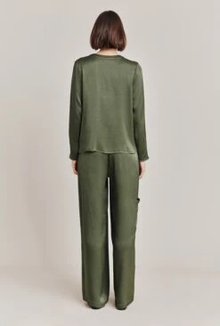 Efie Satin Blouse Thyme -Ghost Fashion Store Q06G010 J96 28590 650px 964px