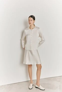 Efie Satin Long Sleeve Blouse Ivory -Ghost Fashion Store Q06G010 M12 26999 650px 964px