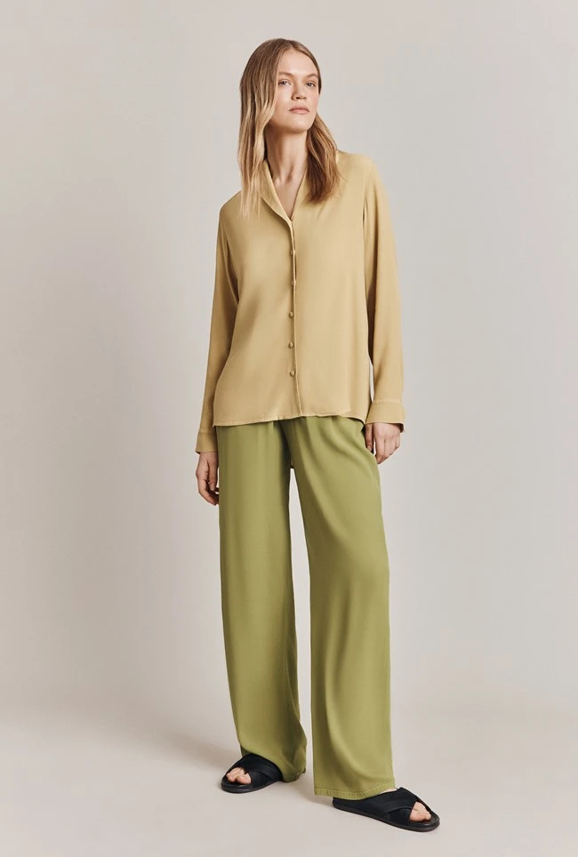 Aimee Crepe Shirt Pea Green 4 Aimee Crepe Shirt Pea Green - Image 3