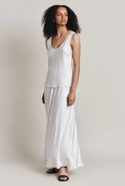 Margot Satin Top White Spot -Ghost Fashion Store Q06G020 Z70 28368 650px 964px