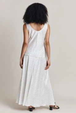 Margot Satin Top White Spot -Ghost Fashion Store Q06G020 Z70 28370 650px 964px