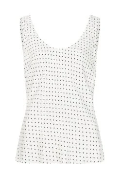 Margot Satin Top White Spot -Ghost Fashion Store Q06G020 Z70 28372 650px 964px